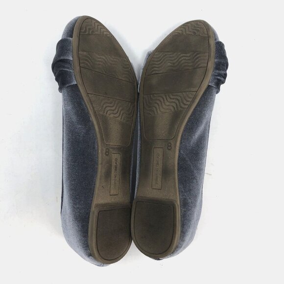 Kohls SO Shoes Womens 8 Cant Even Grey Velvet Ballet Flats Slip On Comfort Fit - Picture 7 of 11